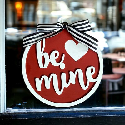 Front Door Decor for Valentine's Day | Be Mine Wooden Front Door Sign - image2